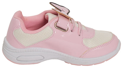 Girls Disney Minnie Mouse Light Up Trainers Kids Easy Touch Fasten Sports Shoes