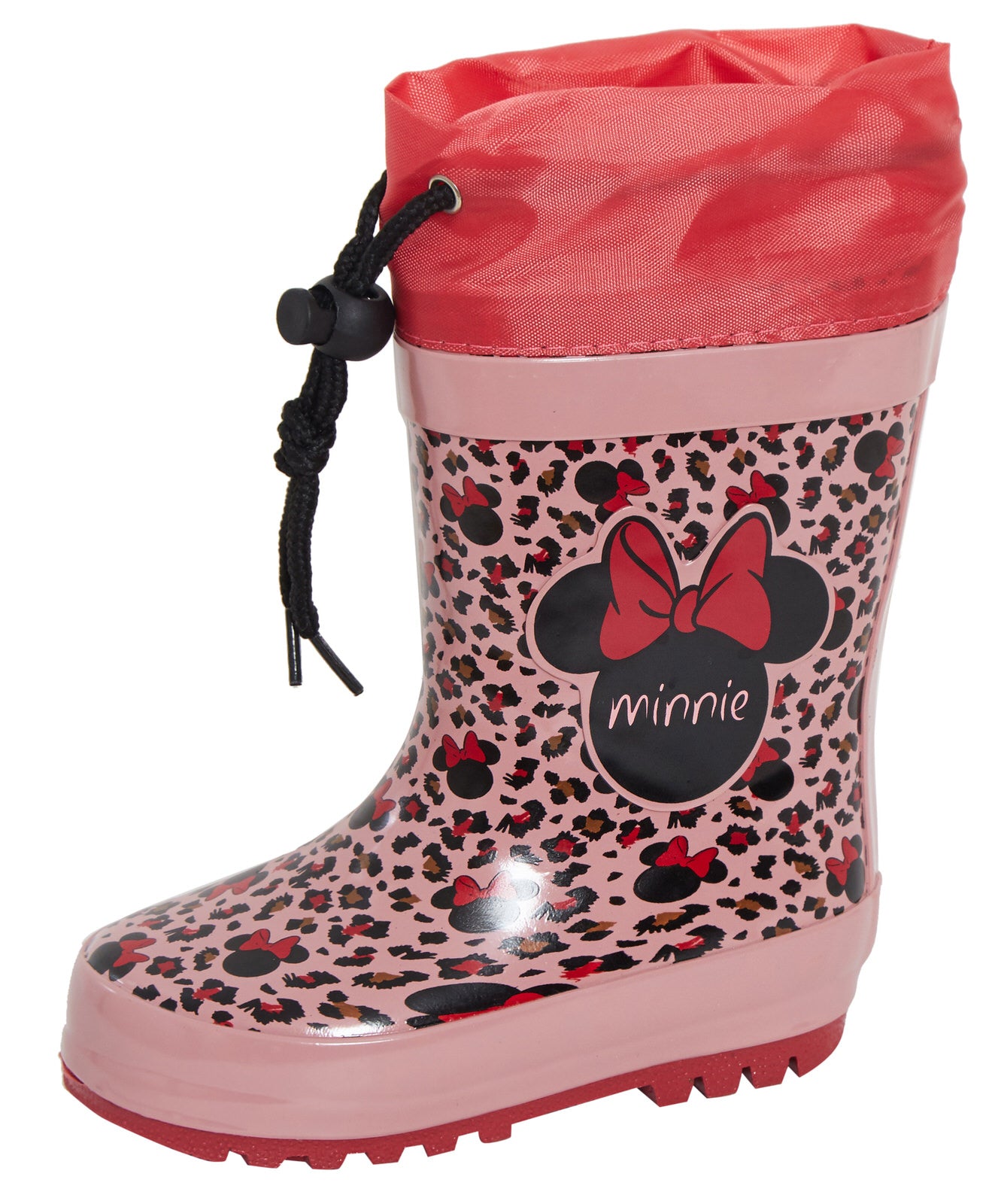 Girls Disney Minnie Mouse Wellies Warm Lined Tie Top Wellington Boots Kids Snow