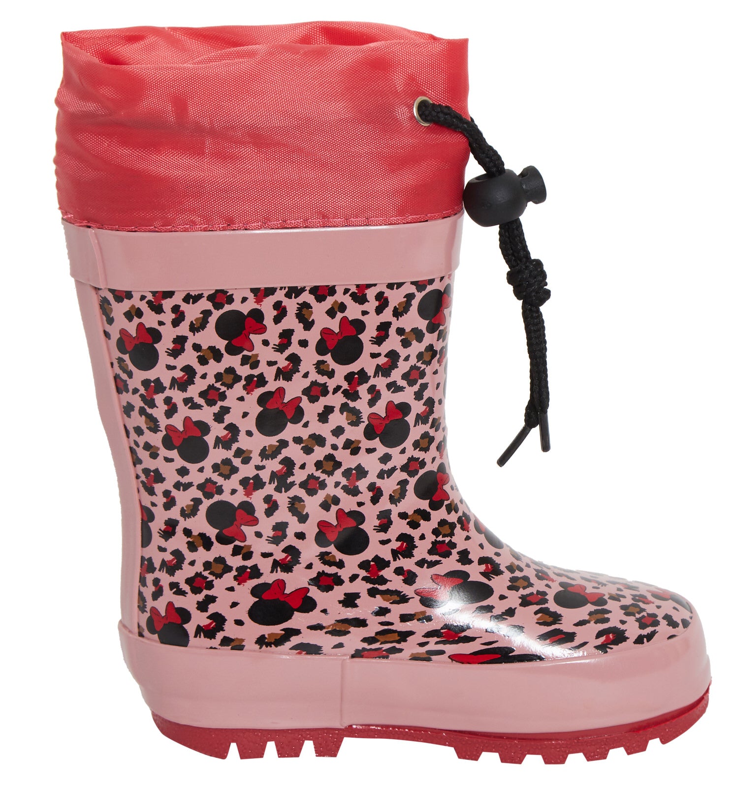 Girls Disney Minnie Mouse Wellies Warm Lined Tie Top Wellington Boots Kids Snow