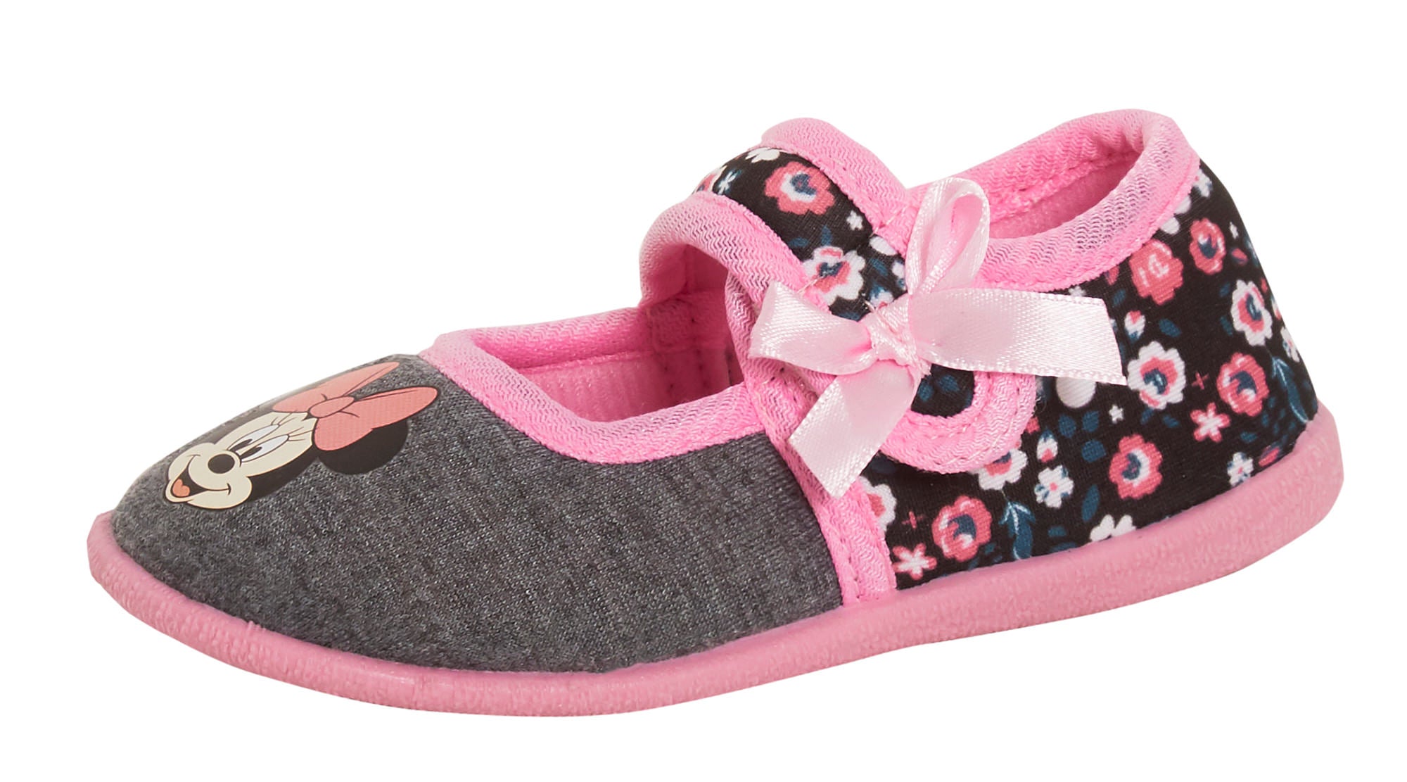 Minnie Mouse Girls Slippers Kids Disney Slipper Boots Easy Fasten House Shoes