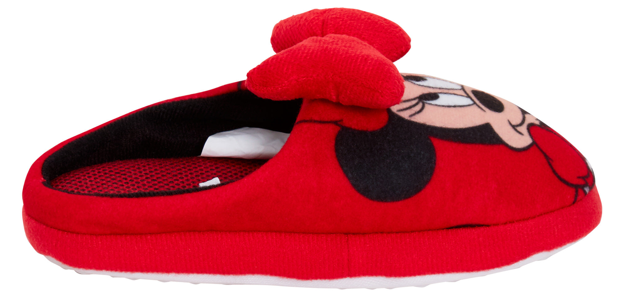 Girls Disney Minnie Mouse Slippers 3D Bow Mules Open Back Slip On House Shoes