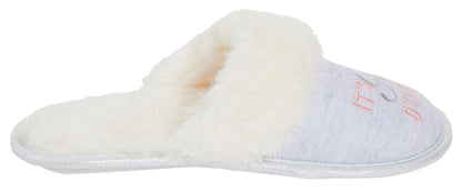 Womens Gin O'clock Slippers Ladies Mules Sherpa Fur Lined Open Back House Shoes