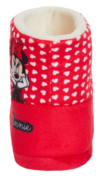 Disney Minnie Mouse Slipper Boots For Girls Slippers Faux Fur Lined Warm Booties