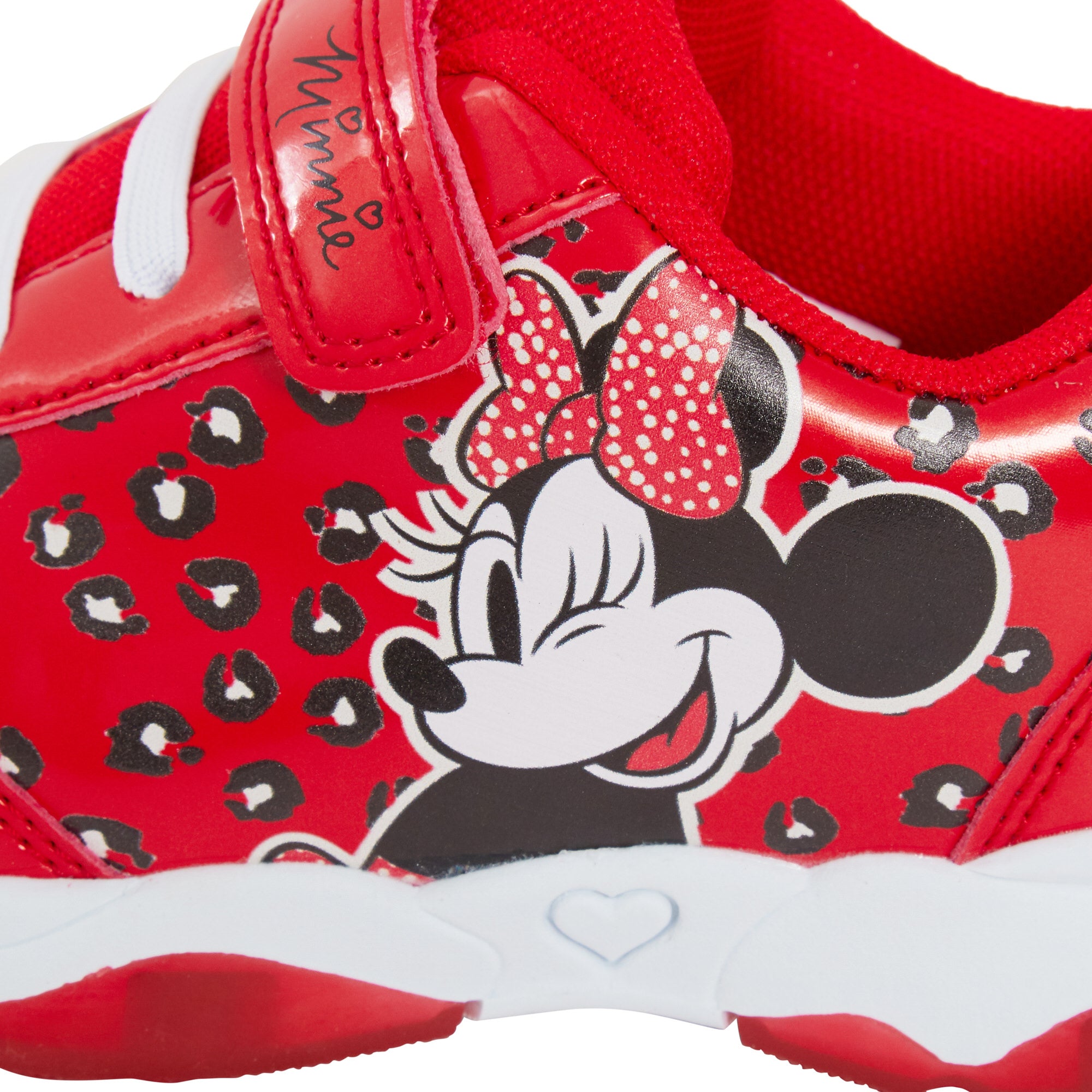 Disney Minnie Mouse Girls Light Up Trainers Kids Easy Touch Fasten Sports Shoes