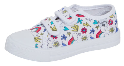 Kids Canvas Pumps Boys Trainers Girls Plimsolls Unisex Easy Fasten Casual Shoes