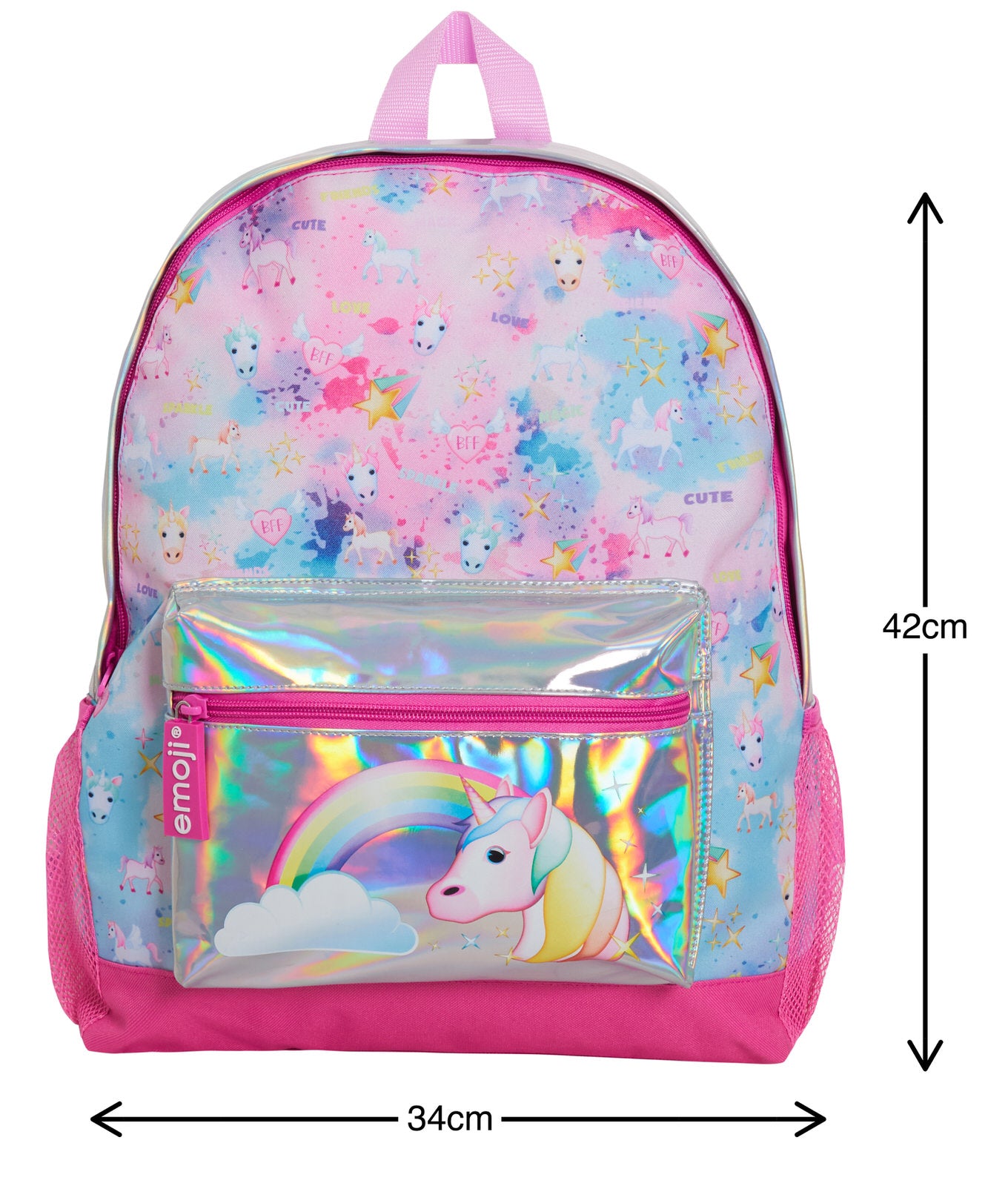Emoji Girls Unicorn Backpack Large Bag Kids School Bag Pink Unicorn Rucksack