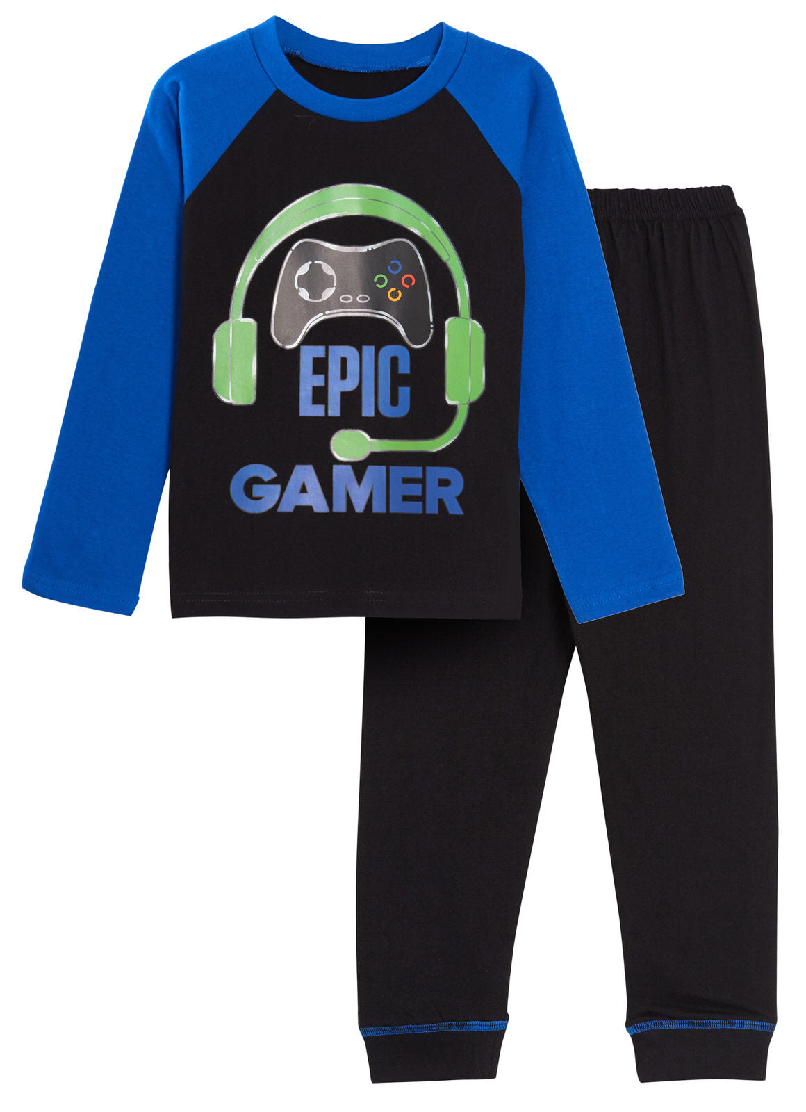 Boys Epic Gamer Pyjamas Gaming Headset and Controller Pjs Long Top + Bottoms