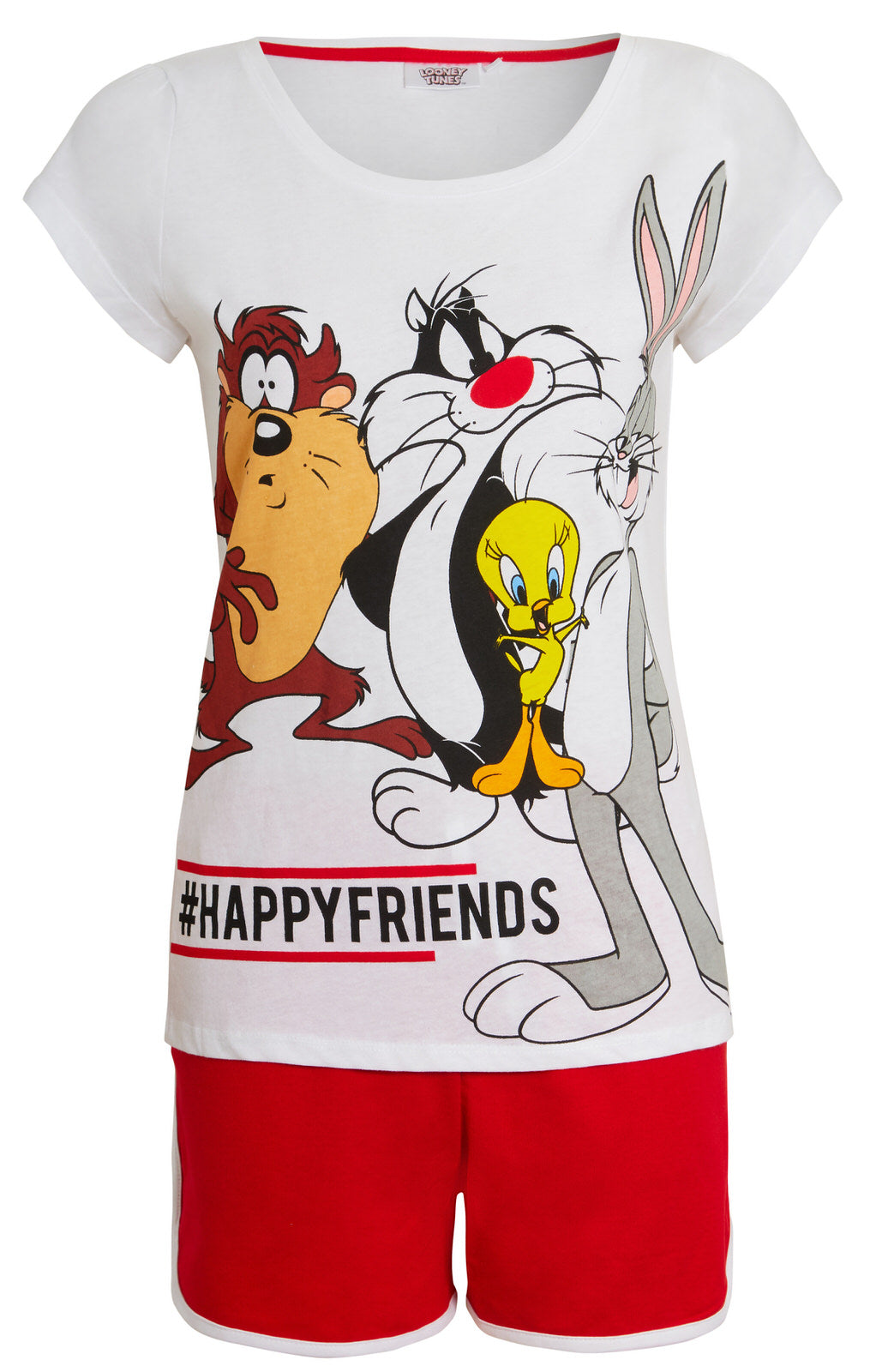 Womens Looney Tunes Short Pyjamas Ladies Short Sleeve T-Shirt Shorts Lounge Set