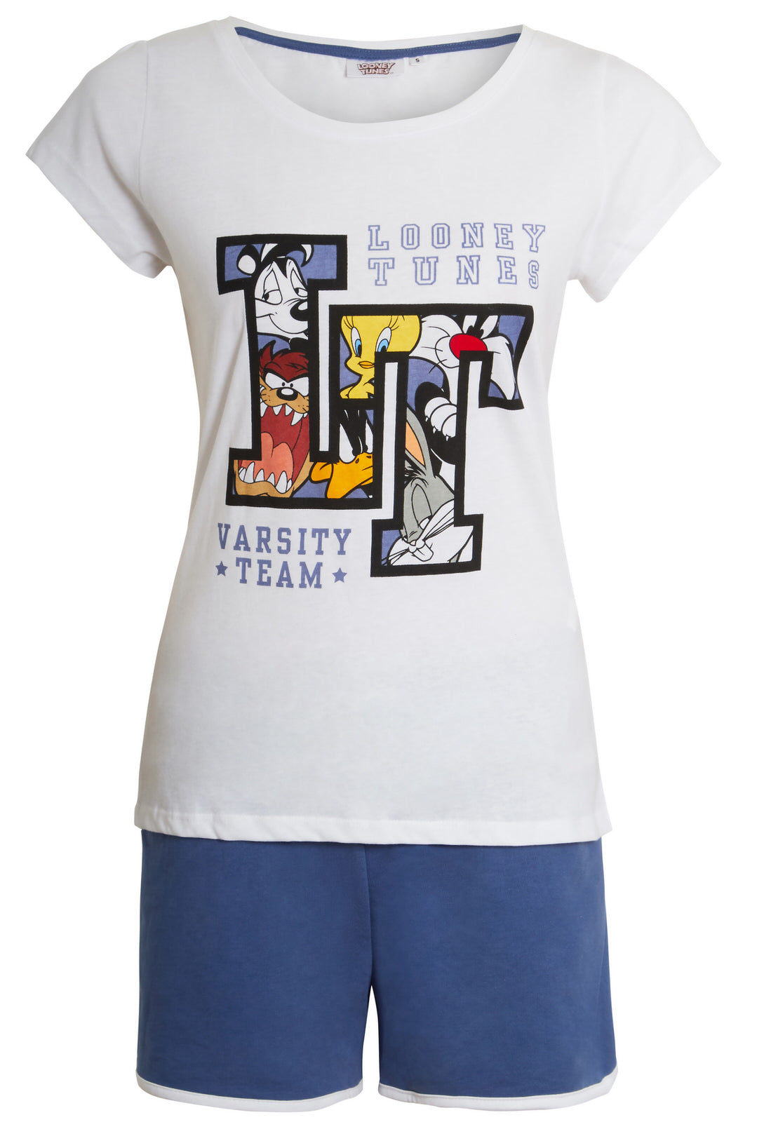 Womens Looney Tunes Short Pyjamas Ladies Short Sleeve T-Shirt Shorts Lounge Set