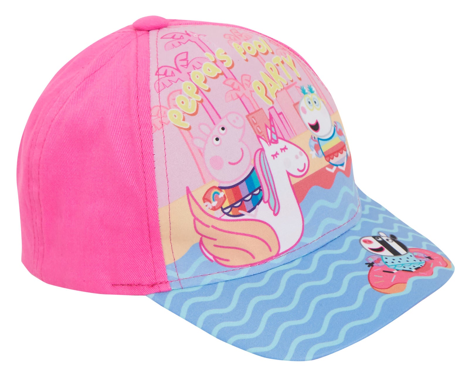 Girls Peppa Pig Baseball Cap Kids Character Summer Peaked Adjustable Sun Hat