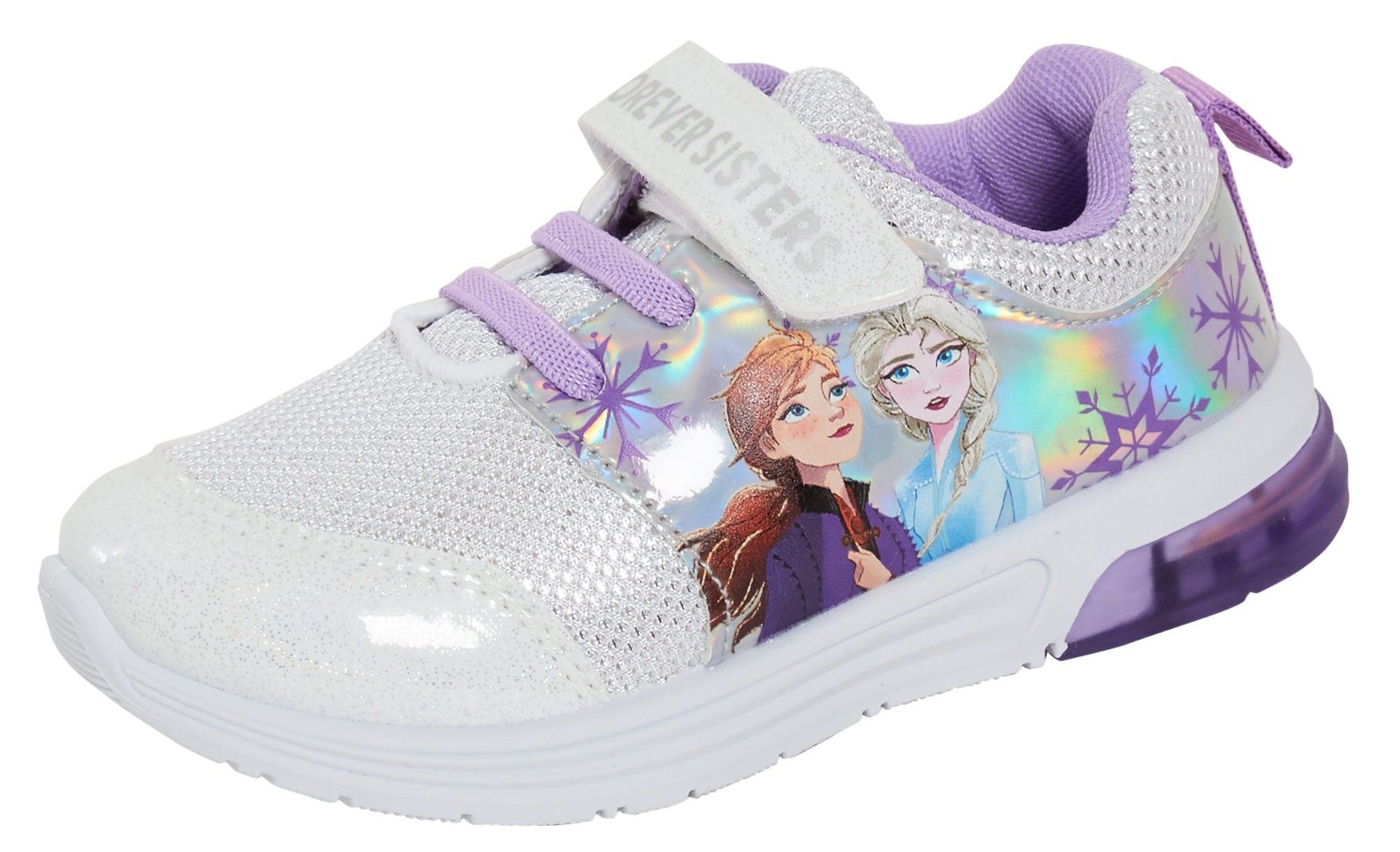Disney Frozen Light Up Trainers Kids Elsa Anna Sports Shoes With Flashing Lights