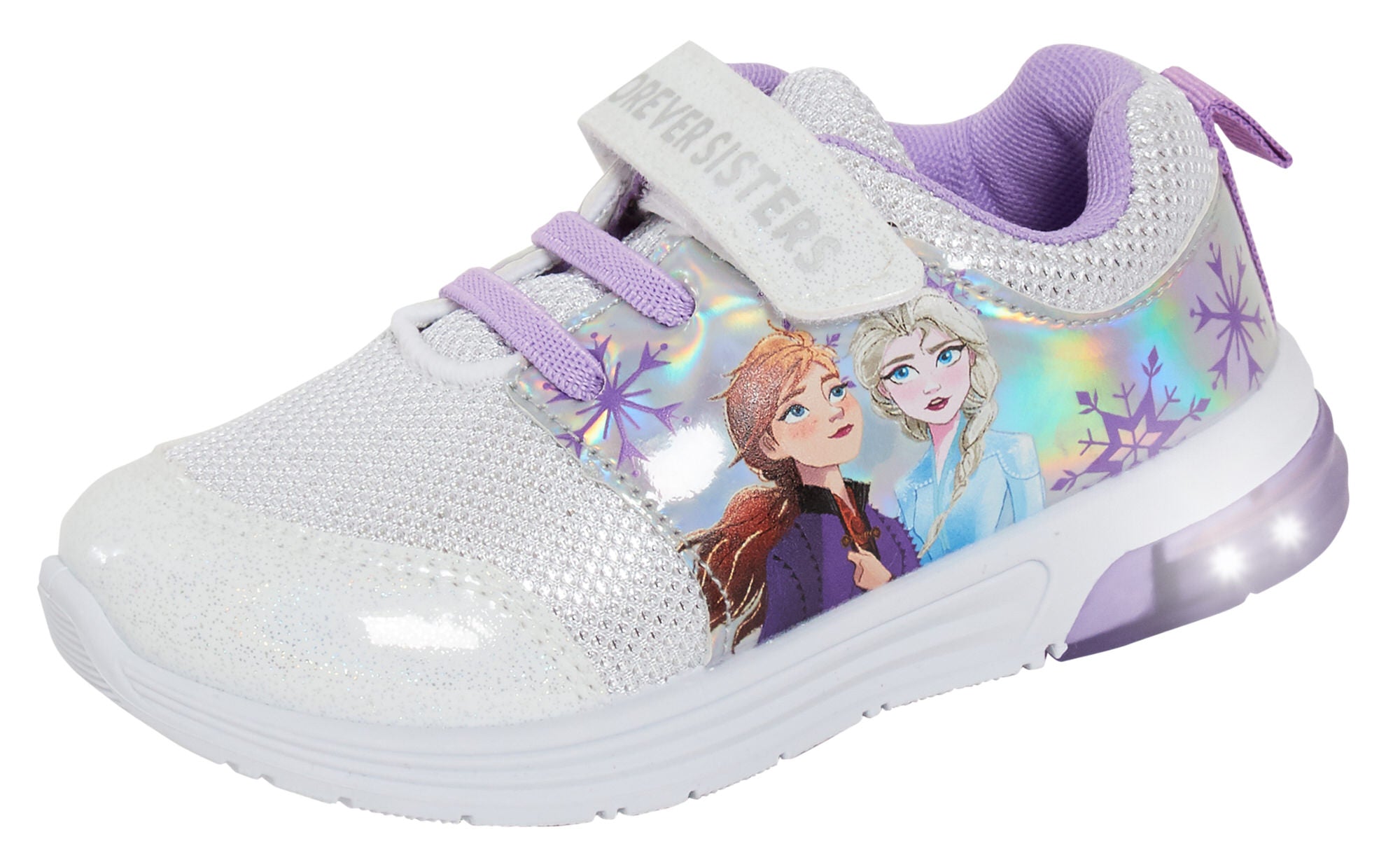 Disney Frozen Light Up Trainers Kids Elsa Anna Sports Shoes With Flashing Lights