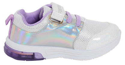 Disney Frozen Light Up Trainers Kids Elsa Anna Sports Shoes With Flashing Lights