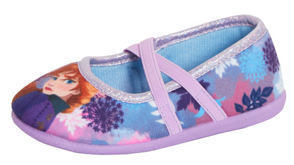 Girls Disney Frozen 2 Slippers Ballet Pumps Slip On Kids Elsa Anna House Shoes