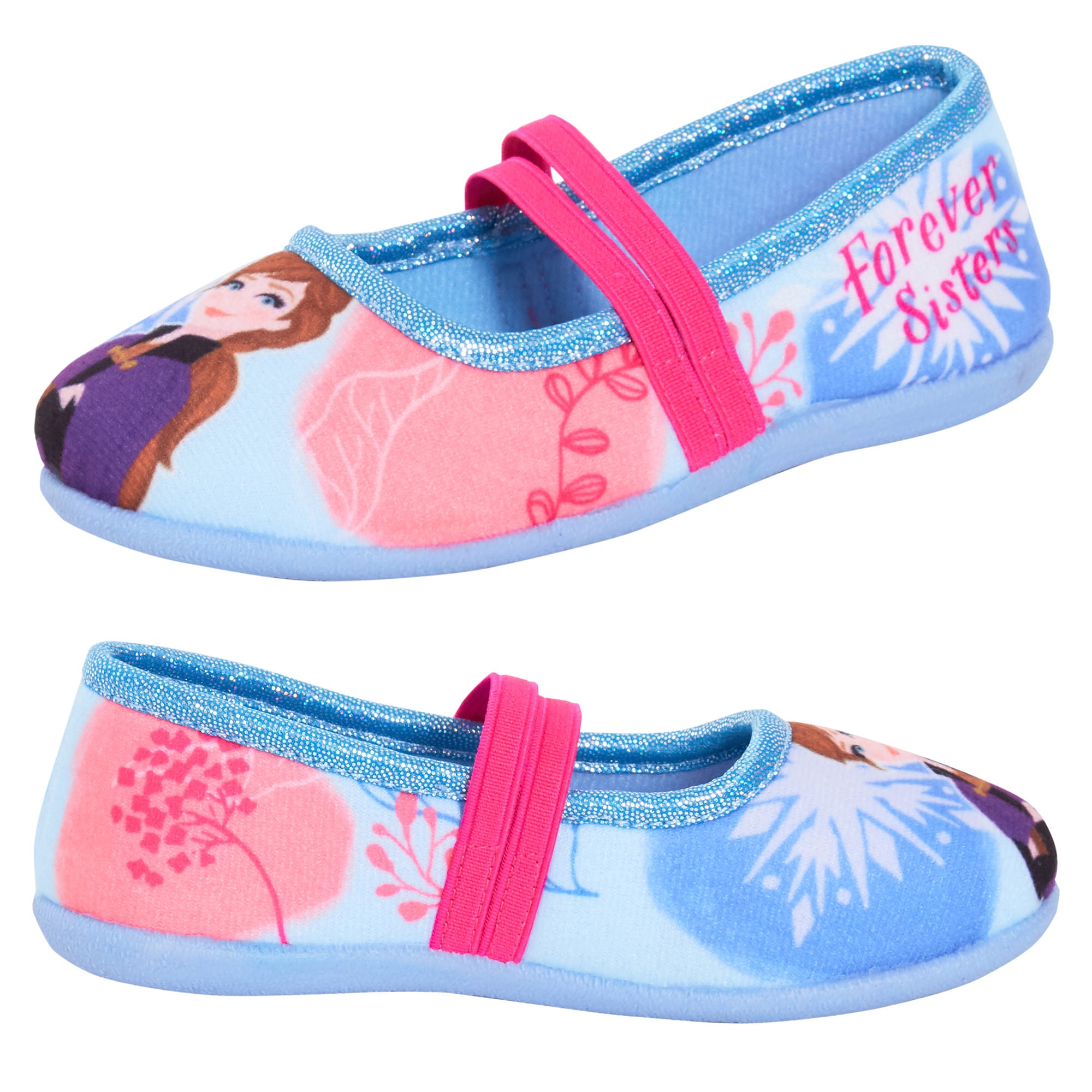 Girls Disney Frozen 2 Slippers Elastic Strap Ballet Pumps Elsa Anna House Shoes