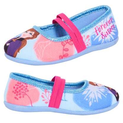 Girls Disney Frozen 2 Slippers Elastic Strap Ballet Pumps Elsa Anna House Shoes