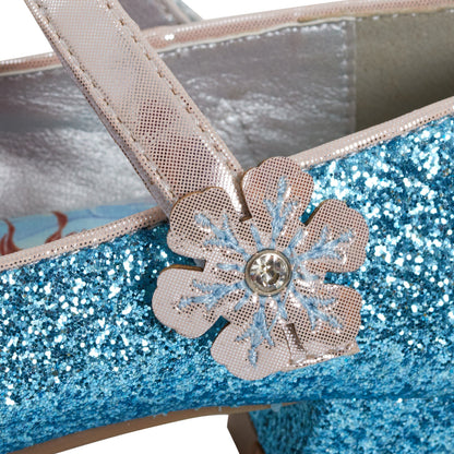 Kids Girls Disney Frozen Dress Up Shoes Glitter Princess Low Heels Size UK 7-1