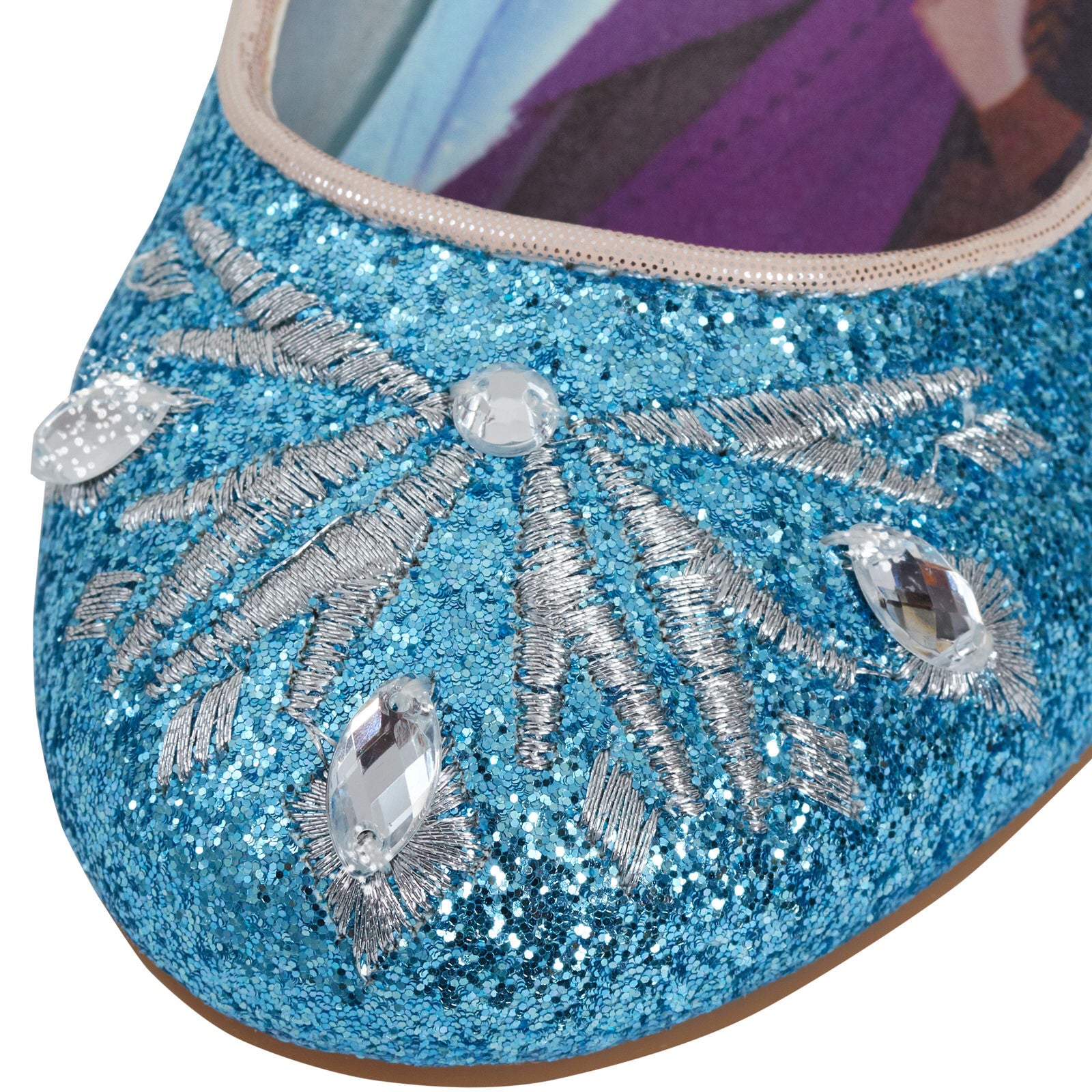 Kids Girls Disney Frozen Dress Up Shoes Glitter Princess Low Heels Size UK 7-1