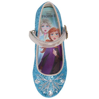 Kids Girls Disney Frozen Dress Up Shoes Glitter Princess Low Heels Size UK 7-1