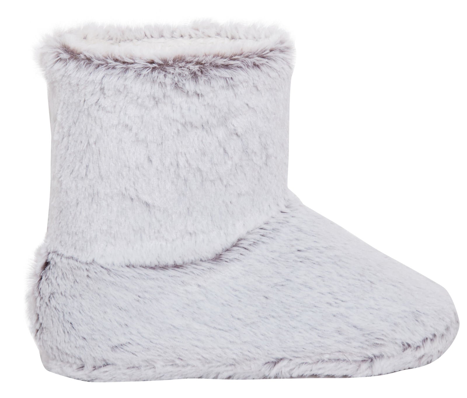 Womens Faux Fur Slipper Boots Ladies Memory Foam Plush Grey Bootie Slippers