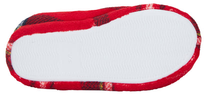 Womens Tartan Slipper Boots Faux Fur Lined Slippers Memory Foam Plush Booties