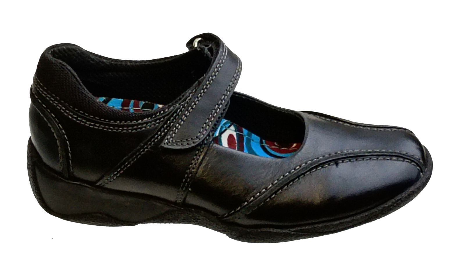 Girls Bluey School Shoes Bingo Easy Fasten Mary Jane Black Patent Party Shoes