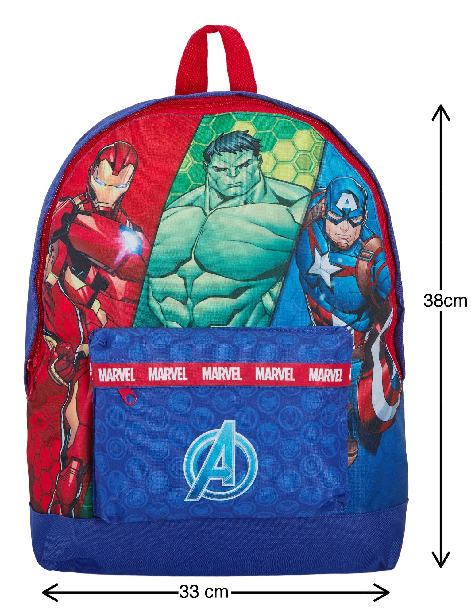 Marvel Avengers Backpack + Lunch Bag + Pencil Case Boys 3 Piece School Bag Set