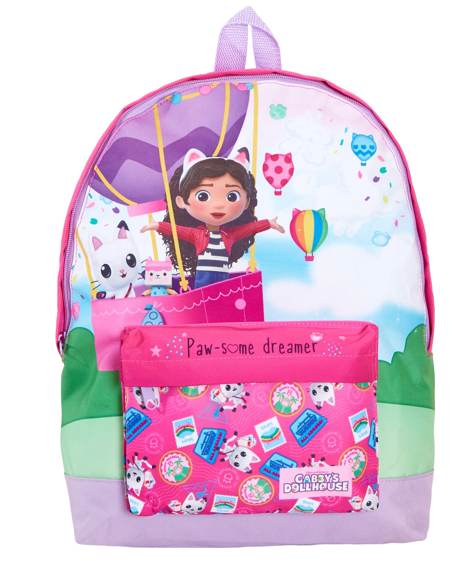 Gabbys Dollhouse Backpack + Lunch Bag + Pencil Case Girls 3 Piece School Bag Set