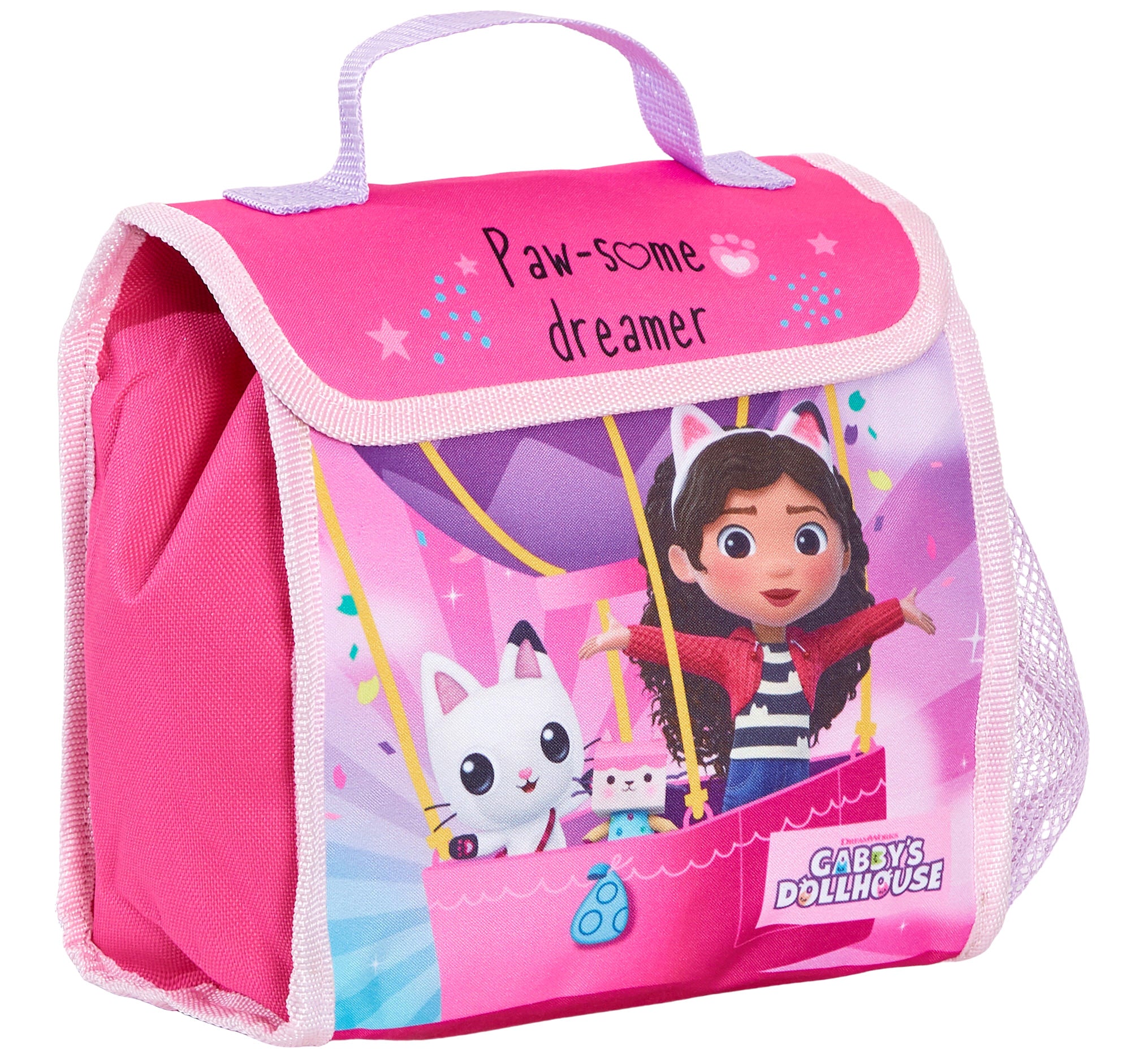 Gabbys Dollhouse Backpack + Lunch Bag + Pencil Case Girls 3 Piece School Bag Set