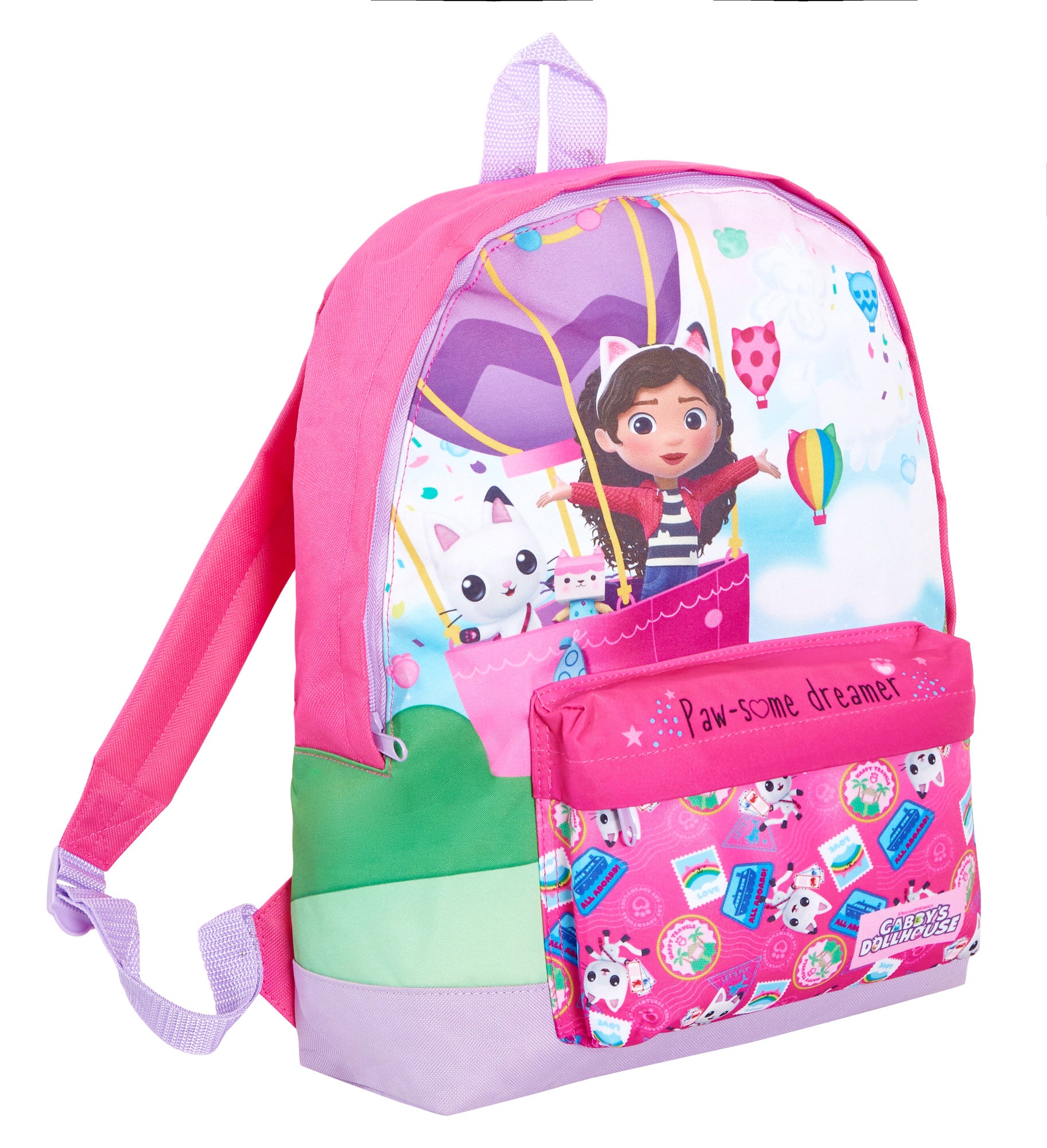 Gabbys Dollhouse Backpack + Lunch Bag + Pencil Case Girls 3 Piece School Bag Set