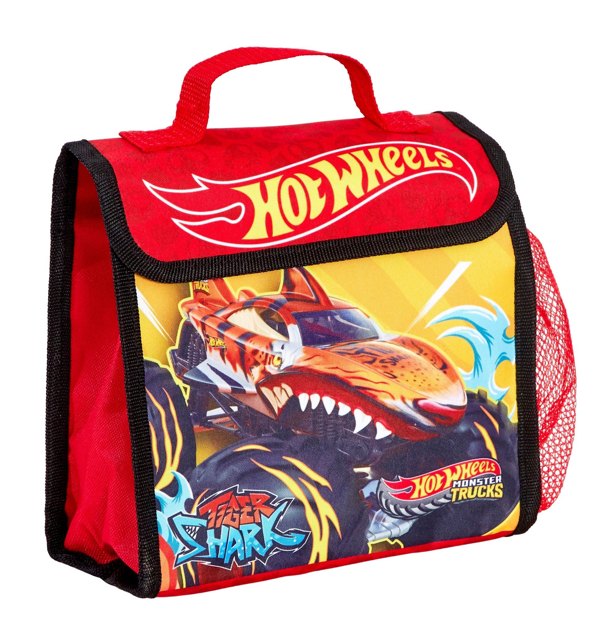 Hot Wheels Monster Trucks Backpack + Lunch Bag + Pencil Case 3 Piece  Bag Set