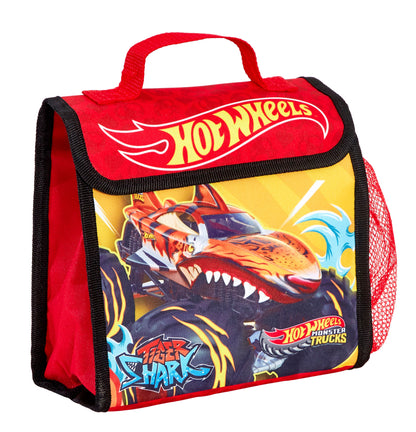 Hot Wheels Monster Trucks Backpack + Lunch Bag + Pencil Case 3 Piece  Bag Set