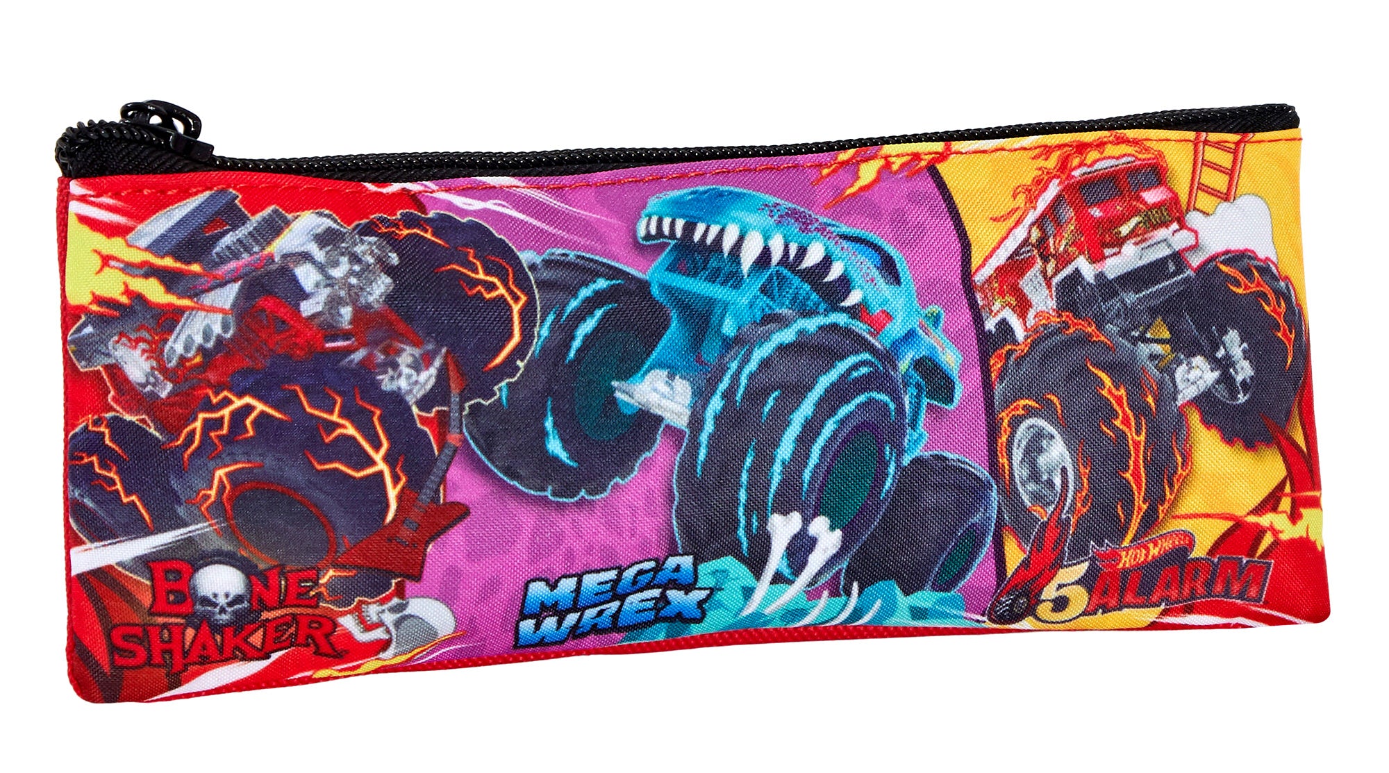 Hot Wheels Monster Trucks Backpack + Lunch Bag + Pencil Case 3 Piece  Bag Set