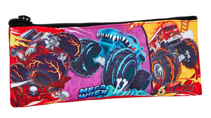 Hot Wheels Monster Trucks Backpack + Lunch Bag + Pencil Case 3 Piece  Bag Set