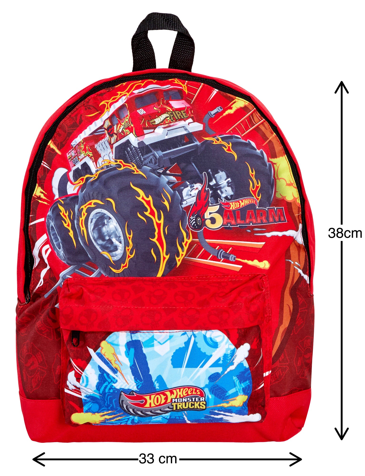 Hot Wheels Monster Trucks Backpack + Lunch Bag + Pencil Case 3 Piece  Bag Set