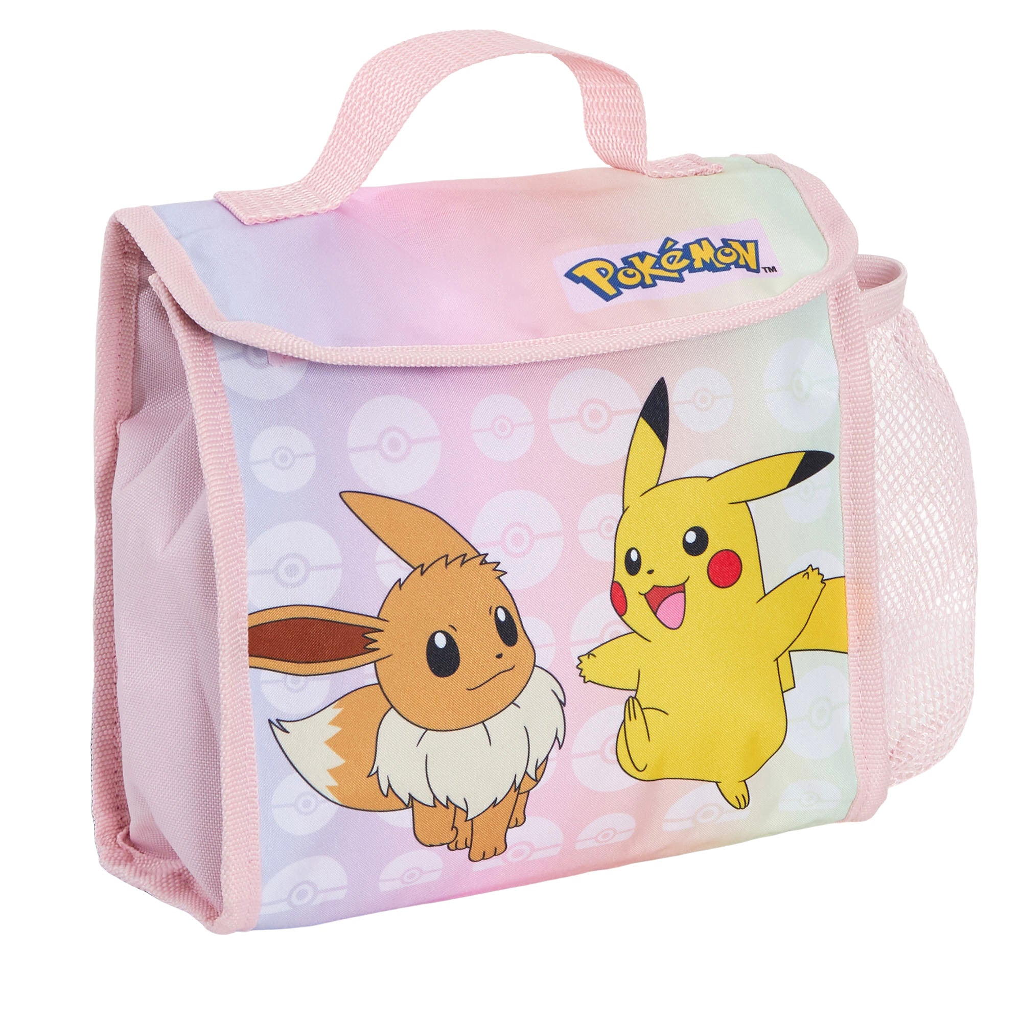 Girls Pokemon Backpack + Lunch Bag + Pencil Case 3 Piece Pikachu Eevee Bag Set