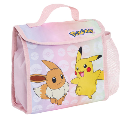 Girls Pokemon Backpack + Lunch Bag + Pencil Case 3 Piece Pikachu Eevee Bag Set