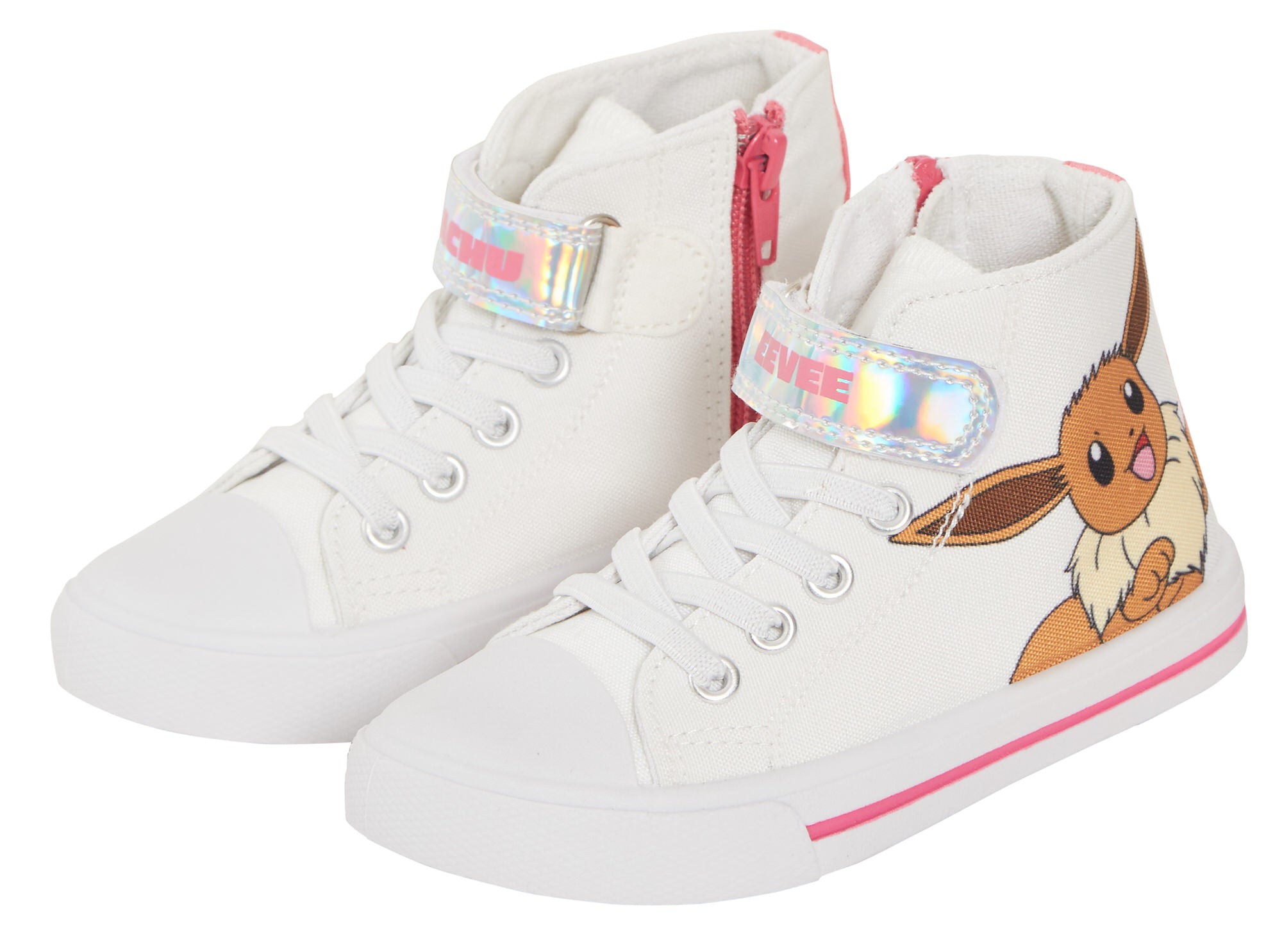 Girls Pokemon Hi Top Trainers Kids Pikachu Eevee Canvas Shoes Pilmsolls Pumps