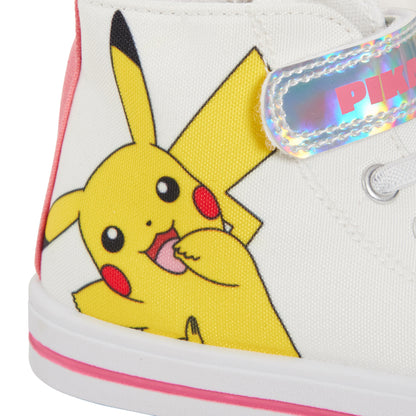 Girls Pokemon Hi Top Trainers Kids Pikachu Eevee Canvas Shoes Pilmsolls Pumps