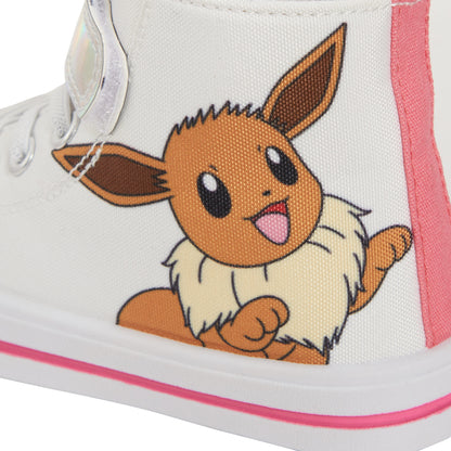 Girls Pokemon Hi Top Trainers Kids Pikachu Eevee Canvas Shoes Pilmsolls Pumps