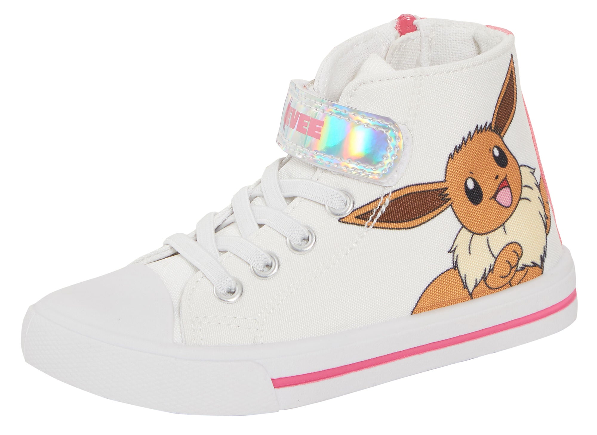 Girls Pokemon Hi Top Trainers Kids Pikachu Eevee Canvas Shoes Pilmsolls Pumps