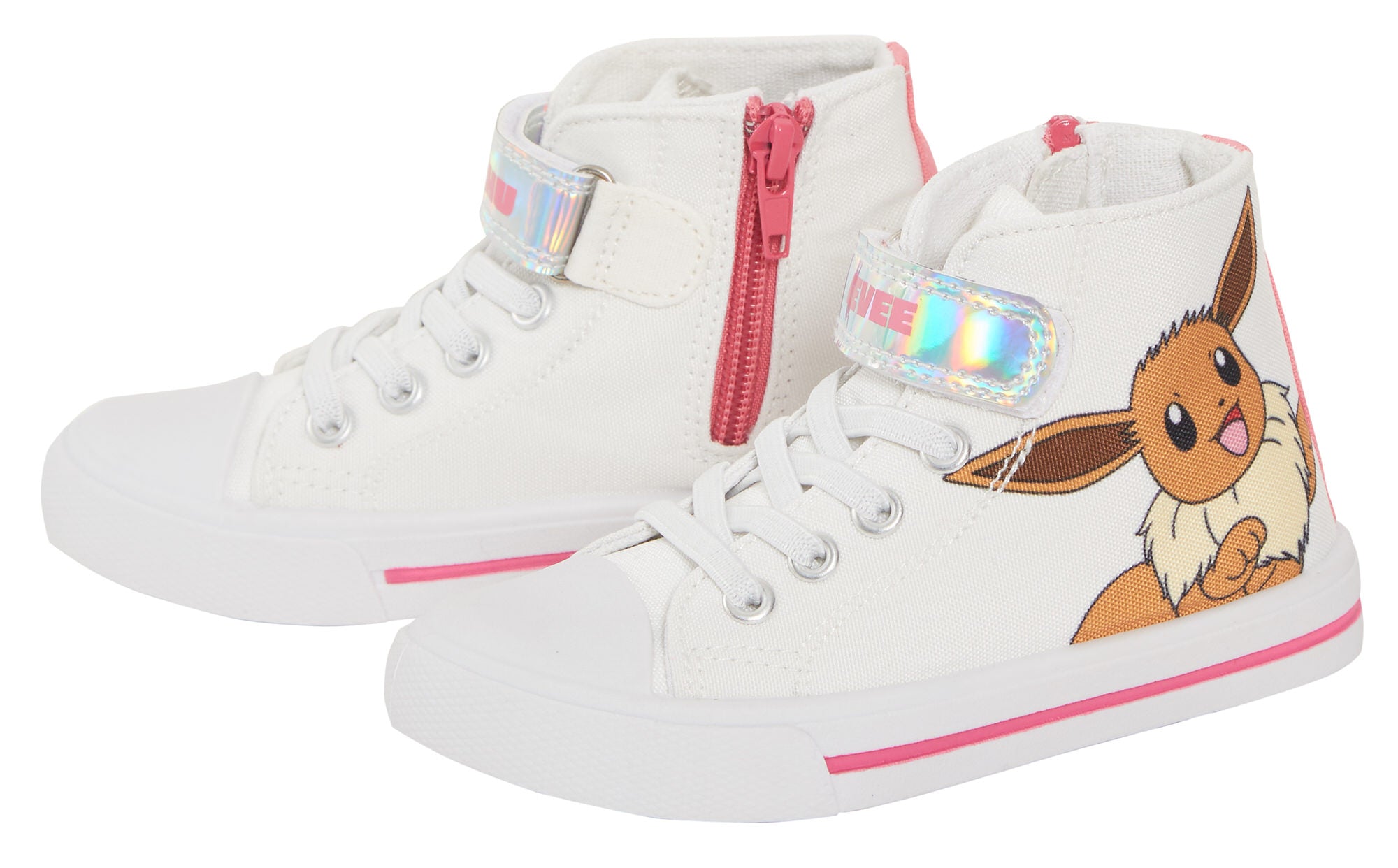 Girls Pokemon Hi Top Trainers Kids Pikachu Eevee Canvas Shoes Pilmsolls Pumps