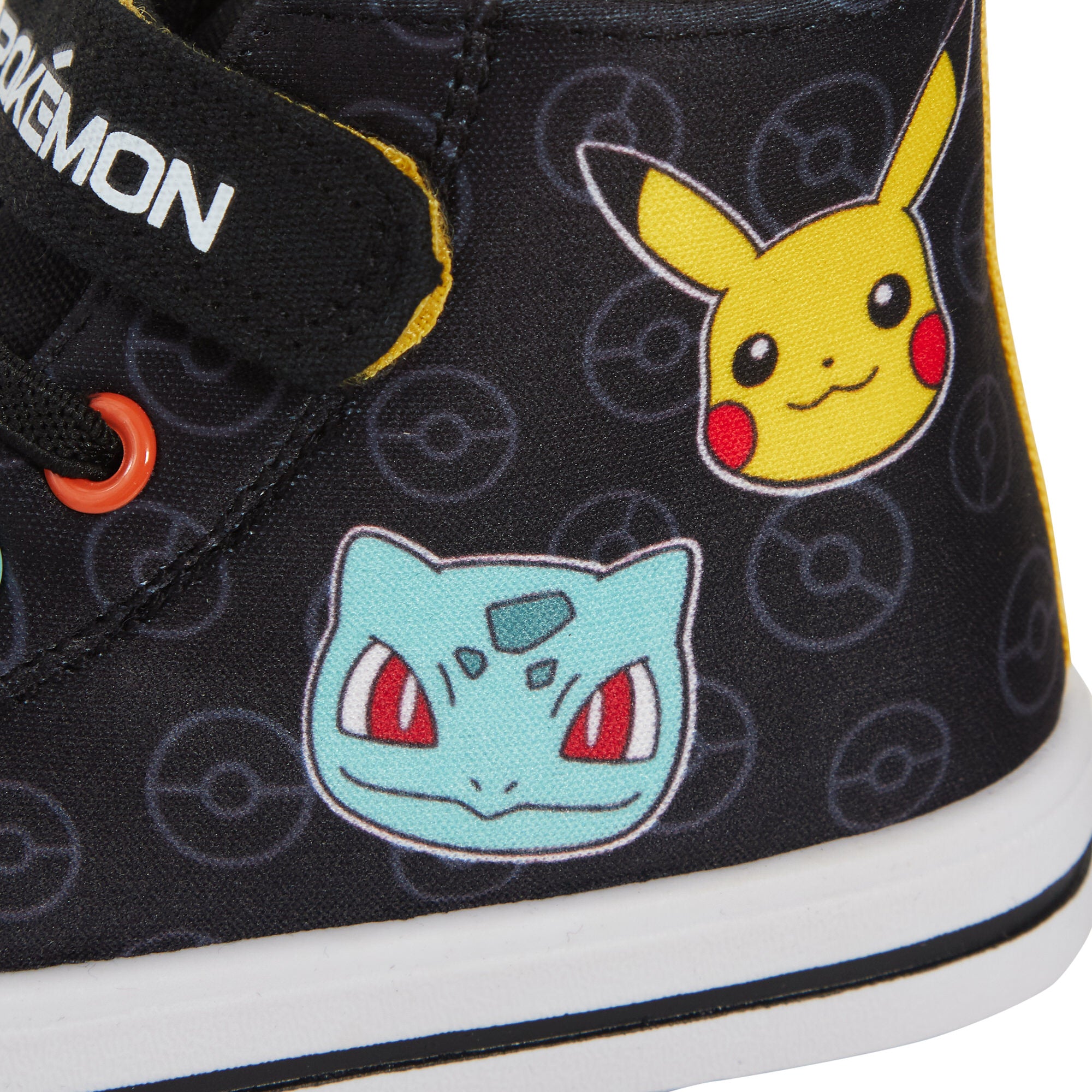 Pokemon Canvas Hi Top Trainers Kids Pikachu Sports Shoes Plimsolls Black Pumps