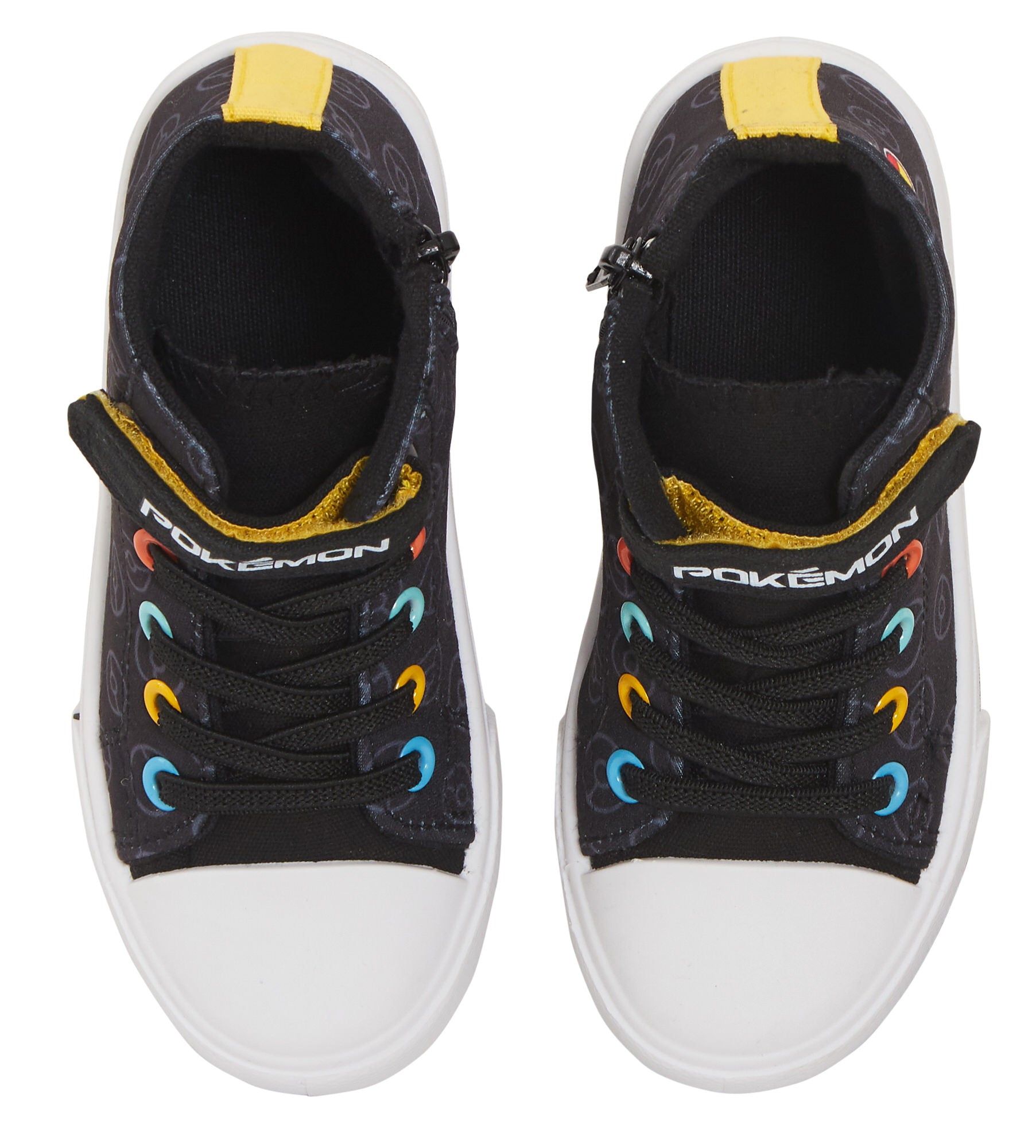 Pokemon Canvas Hi Top Trainers Kids Pikachu Sports Shoes Plimsolls Black Pumps
