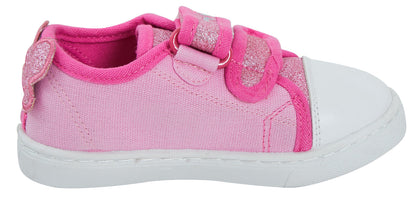 Kids Peppa Pig Canvas Pumps Girls Easy Touch Fasten Plimsolls Trainers Shoes