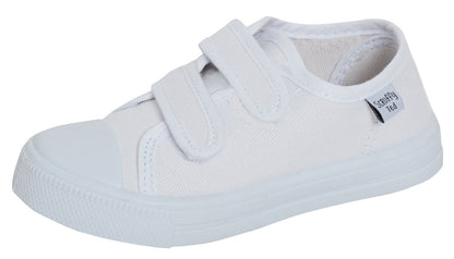 Kids Canvas Pumps Boys Trainers Girls Plimsolls Unisex Easy Fasten Casual Shoes