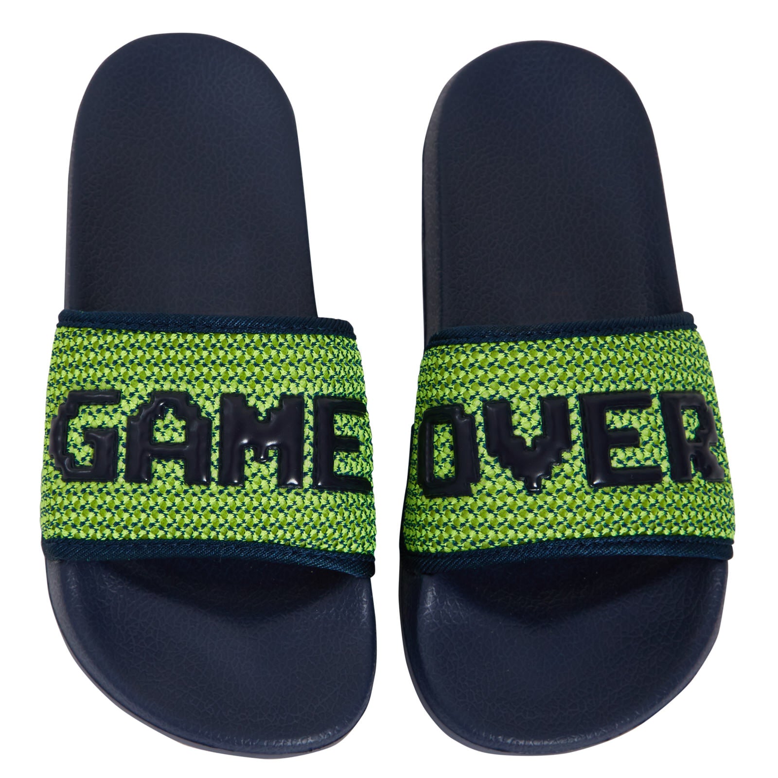 Boys Game Over Sliders Kids Gamer Sandals Summer Pool Shoes Beach Flip Flops