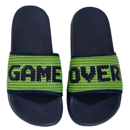 Boys Game Over Sliders Kids Gamer Sandals Summer Pool Shoes Beach Flip Flops