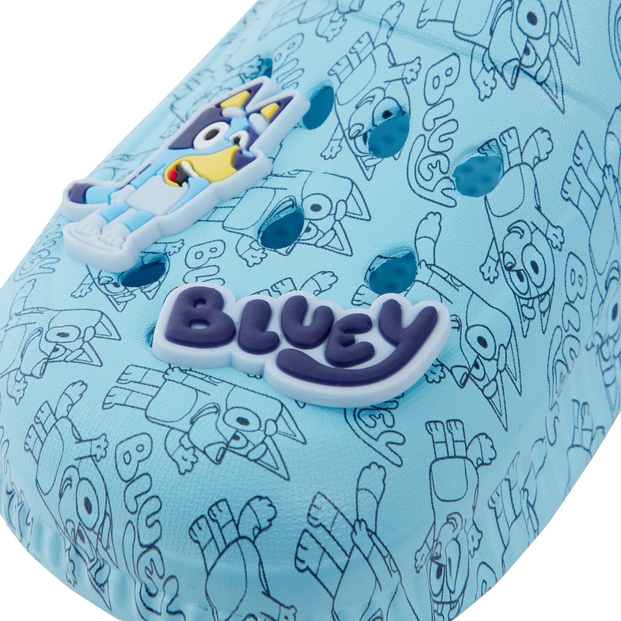 Girls Boys Bluey Clogs Sandals + Charms Kids Summer Sliders + Strap Beach Shoes
