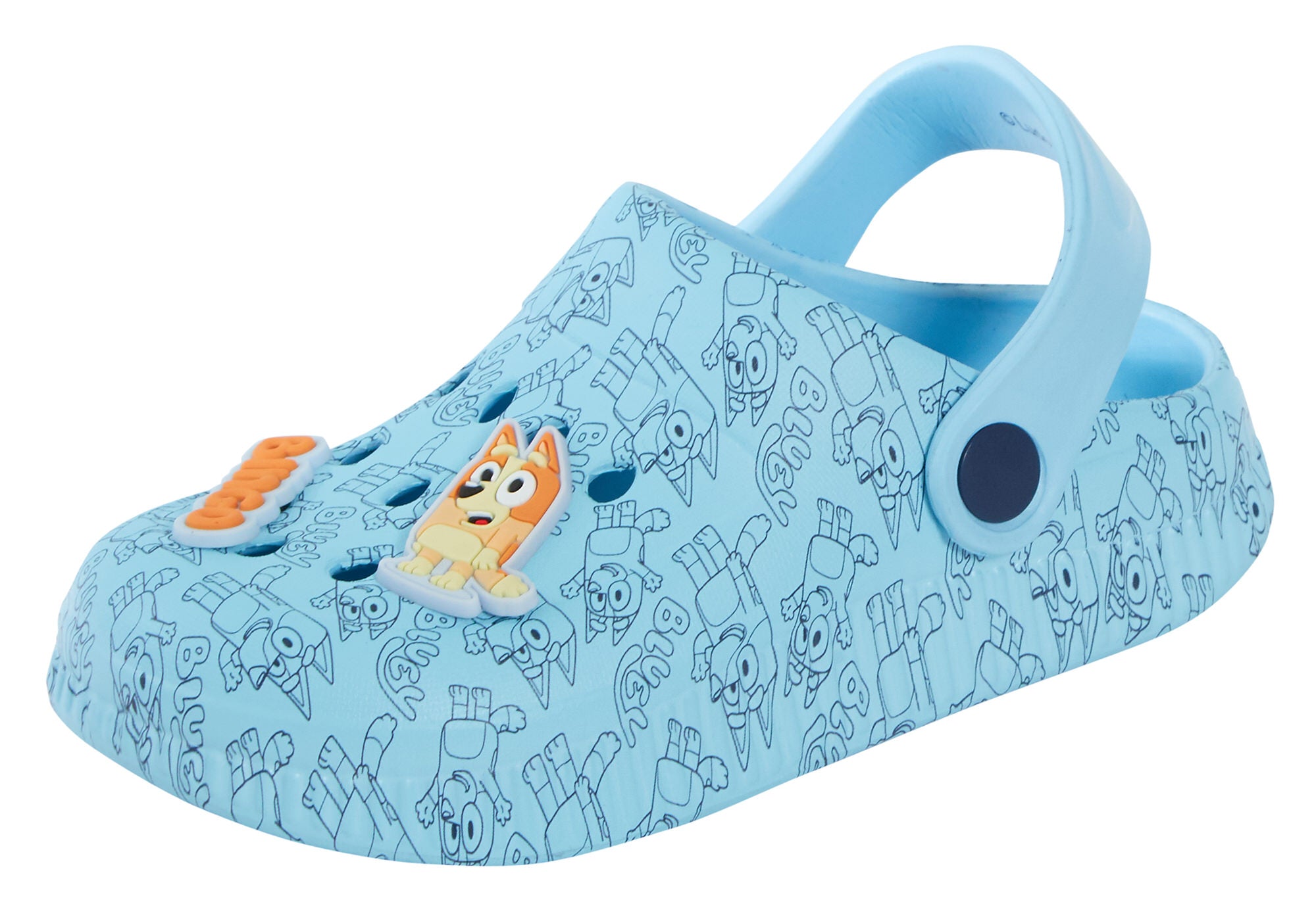 Girls Boys Bluey Clogs Sandals + Charms Kids Summer Sliders + Strap Beach Shoes